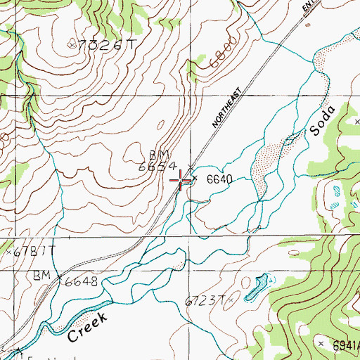 Topographic Map of Soda Butte Crater, WY