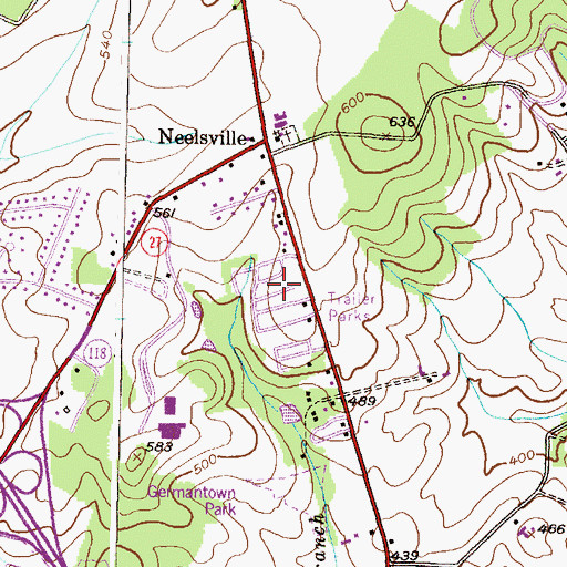 Topographic Map of The Elms at Germantown, MD