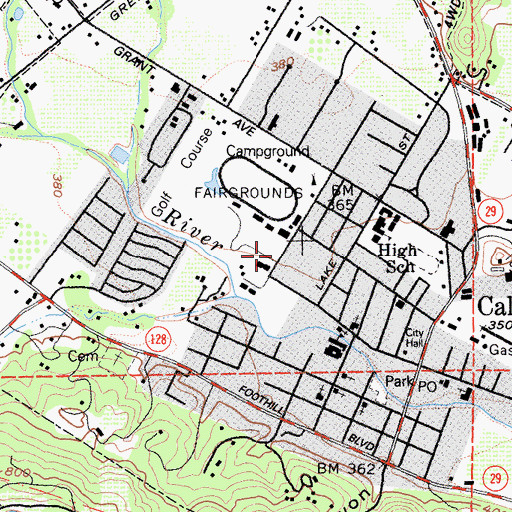 Topographic Map of Napa County Fairgrounds, CA