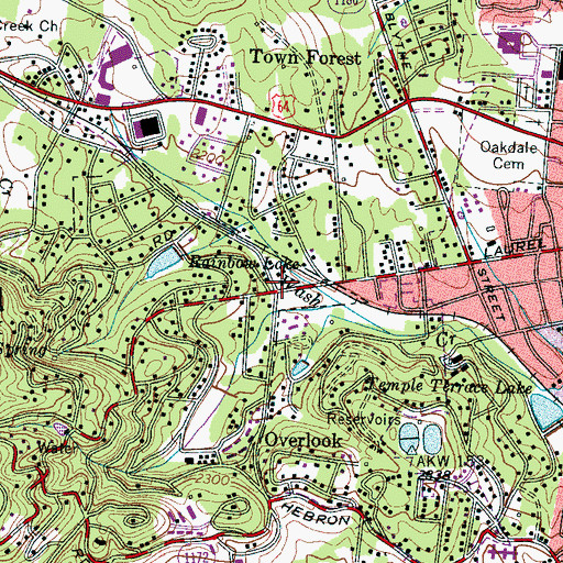Topographic Map of First Congregational Church United Church of Christ, NC