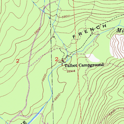 Topographic Map of Talbot Creek, CA