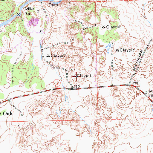 Topographic Map of Michigan Bar Pit, CA