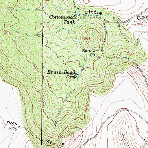 Topographic Map of Brush Basin Tank, AZ