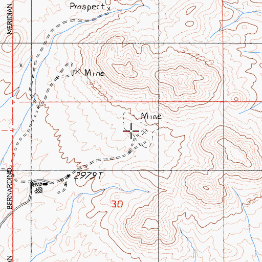 Topographic Map of Mint Green Quarry, CA