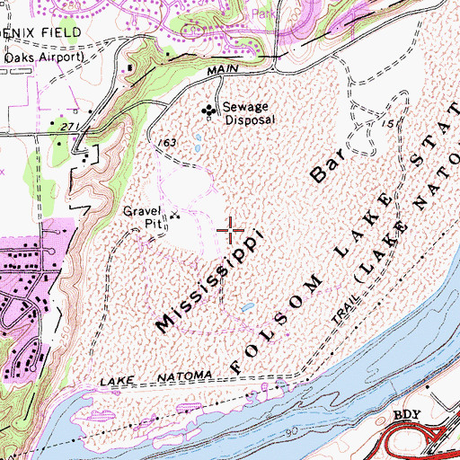 Topographic Map of Mississippi Bar Pit, CA