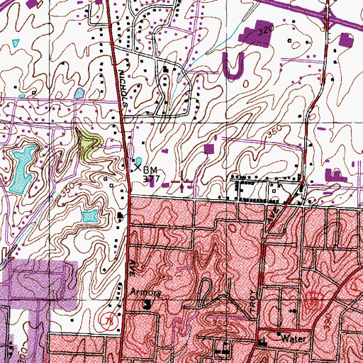 Topographic Map of Dale F Glover Education Center, TN