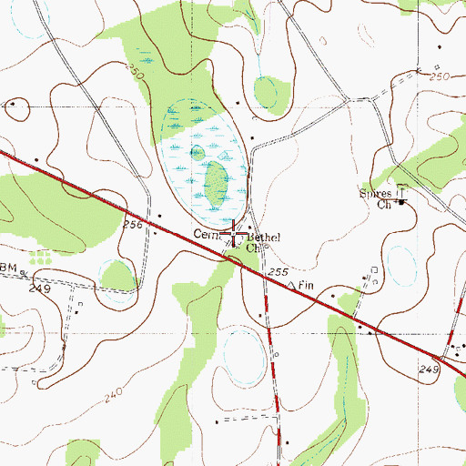 Topographic Map of Bethel Baptist Church Cemetery, SC