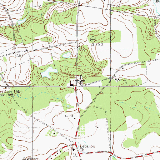Topographic Map of Calvary Church Cemetery, SC