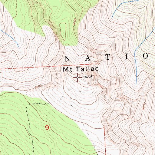 Topographic Map of Mount Tallac, CA