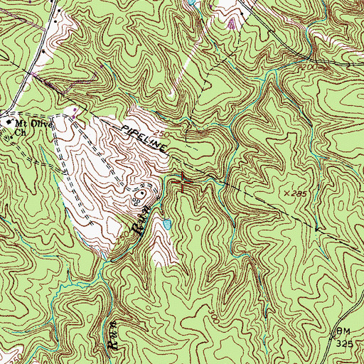 Topographic Map of Hunting Run Reservoir, VA