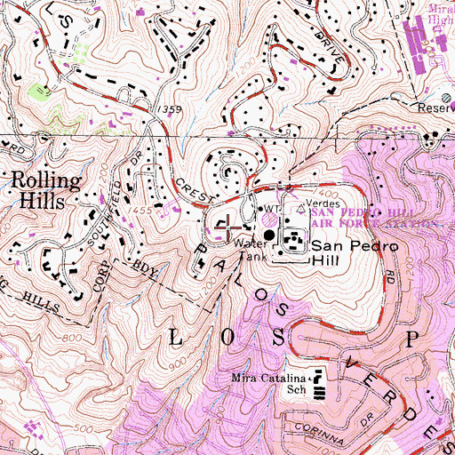 Topographic Map of San Pedro Hill, CA