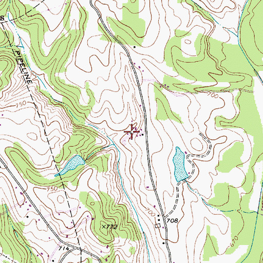 Topographic Map of Cookson Dairy Farm, NC