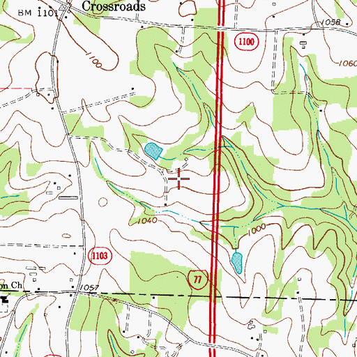 Topographic Map of Yoder Dairy Farm, NC