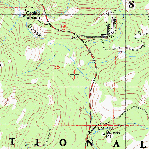 Topographic Map of Tamarack Creek, CA