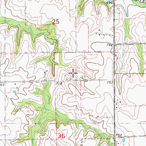 Topographic Map of Meyers Dairy Farm, IL