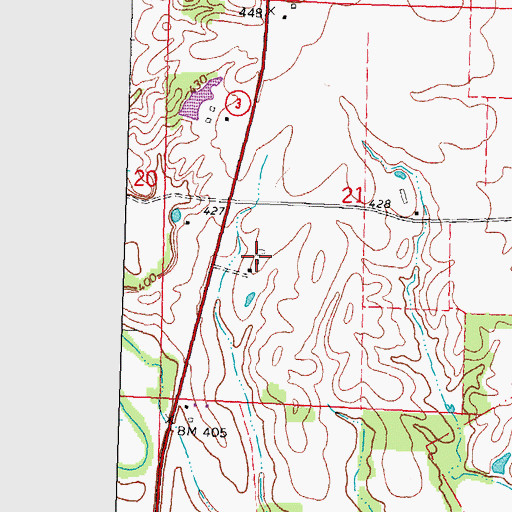 Topographic Map of Sauer Dairy Farm, IL
