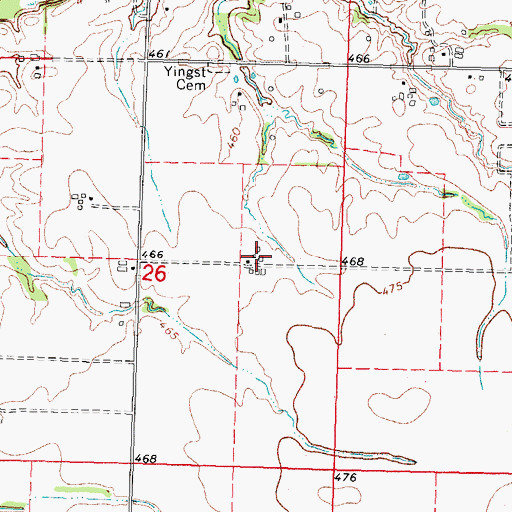 Topographic Map of Beckemeyer Dairy Farm, IL
