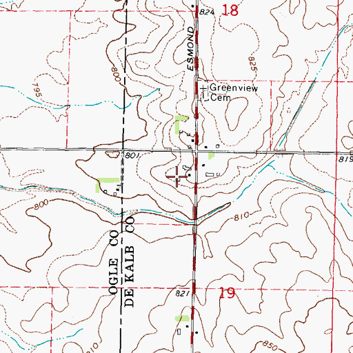 Topographic Map of Heisner Dairy Farm, IL
