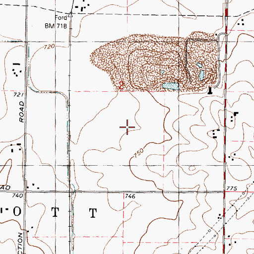 Topographic Map of Orchard Hills Landfill, IL
