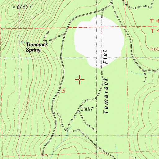 Topographic Map of Tamarack Flat, CA
