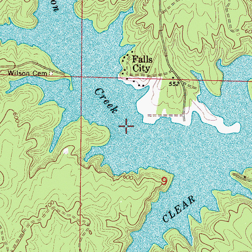 Topographic Map of Big Oak (historical), AL