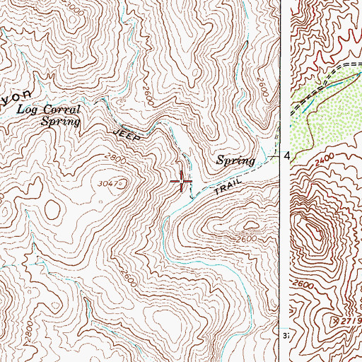 Topographic Map of Brush Corral Canyon, AZ