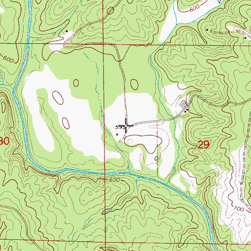 Topographic Map of Cheathams Stop Post Office (historical), AL