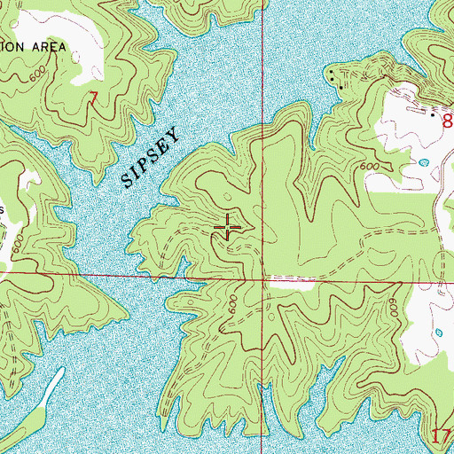 Topographic Map of Cilicia Post Office (historical), AL