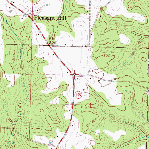 Topographic Map of County Barn, AL