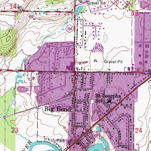 Topographic Map of Living Spirit Church, WI