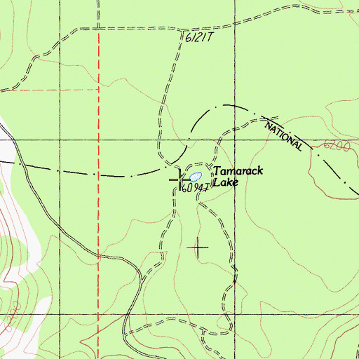 Topographic Map of Tamarack Lake, CA