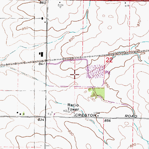 Topographic Map of Rochelle Landfill, IL