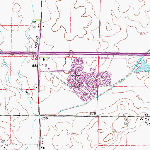 Topographic Map of DeKalb County Landfill, IL