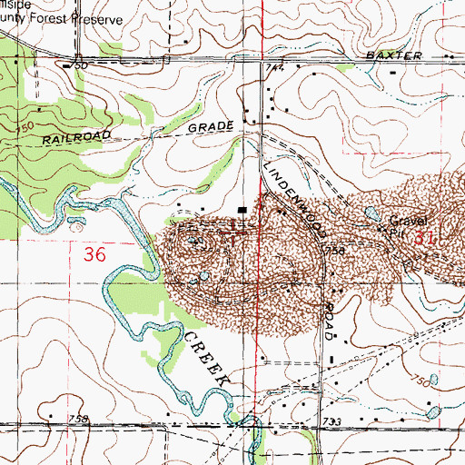 Topographic Map of Winnebago County Landfill, IL