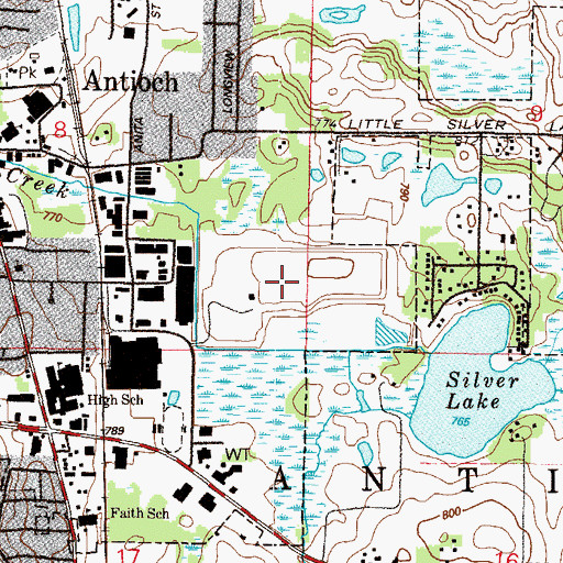 Topographic Map of Hod Landfill, IL