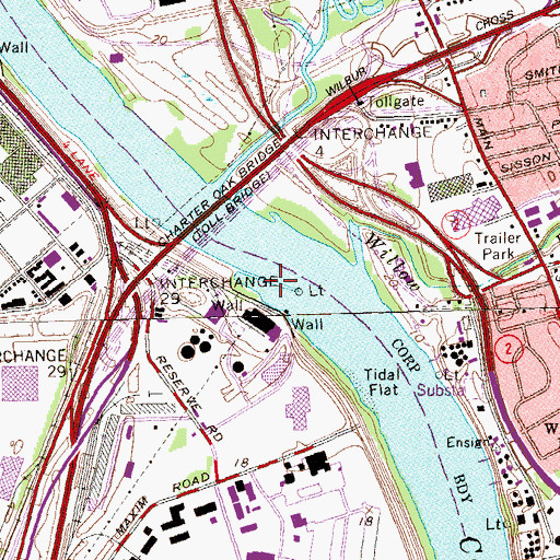 Topographic Map of Colt Pier, CT