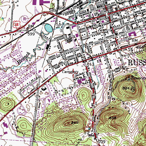 Topographic Map of Maple Grove Cemetery, KY