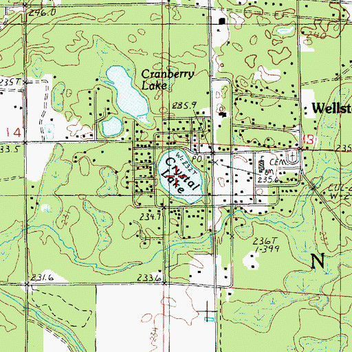 Topographic Map of Crystal Lake, MI