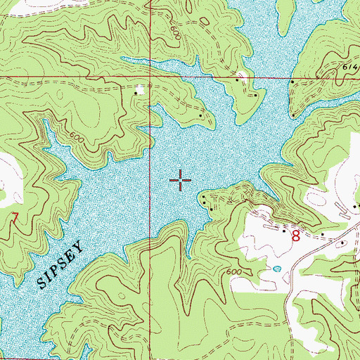 Topographic Map of Island Ford, AL