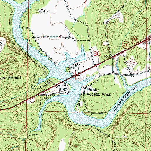 Topographic Map of Lakeshore, AL