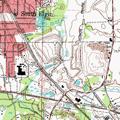 Topographic Map of Woodland Landfill, IL