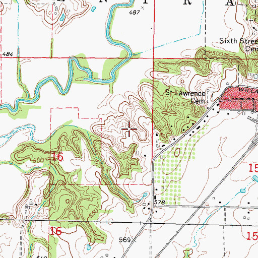 Topographic Map of Bond County Landfill, IL