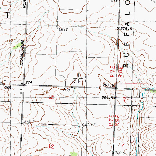 Topographic Map of Folkers Farm, IL