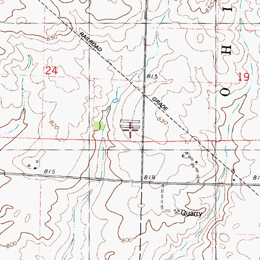 Topographic Map of Steak City Feed Lot, IL