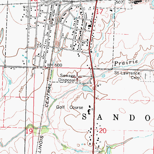 Topographic Map of Sandoval Sewage Treatment Plant, IL