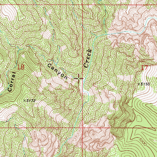 Topographic Map of Brush Corral Canyon, AZ