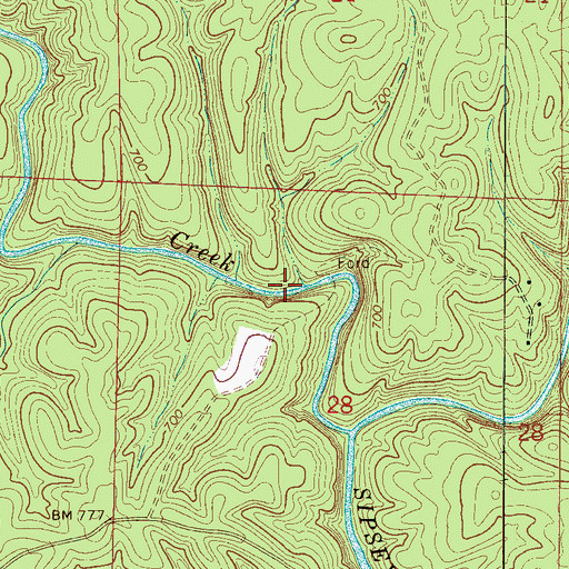Topographic Map of Low Pressure Bridge (historical), AL