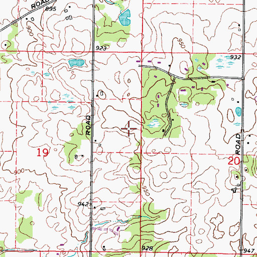 Topographic Map of Aldens Farms, IL