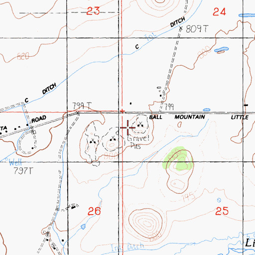 Topographic Map of Monague Quarry, CA