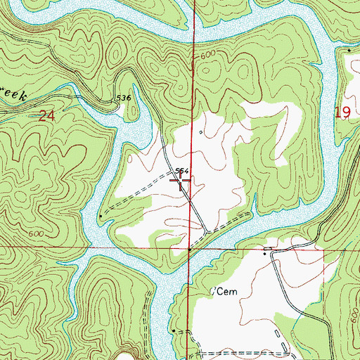 Topographic Map of Robinson Bottoms (historical), AL